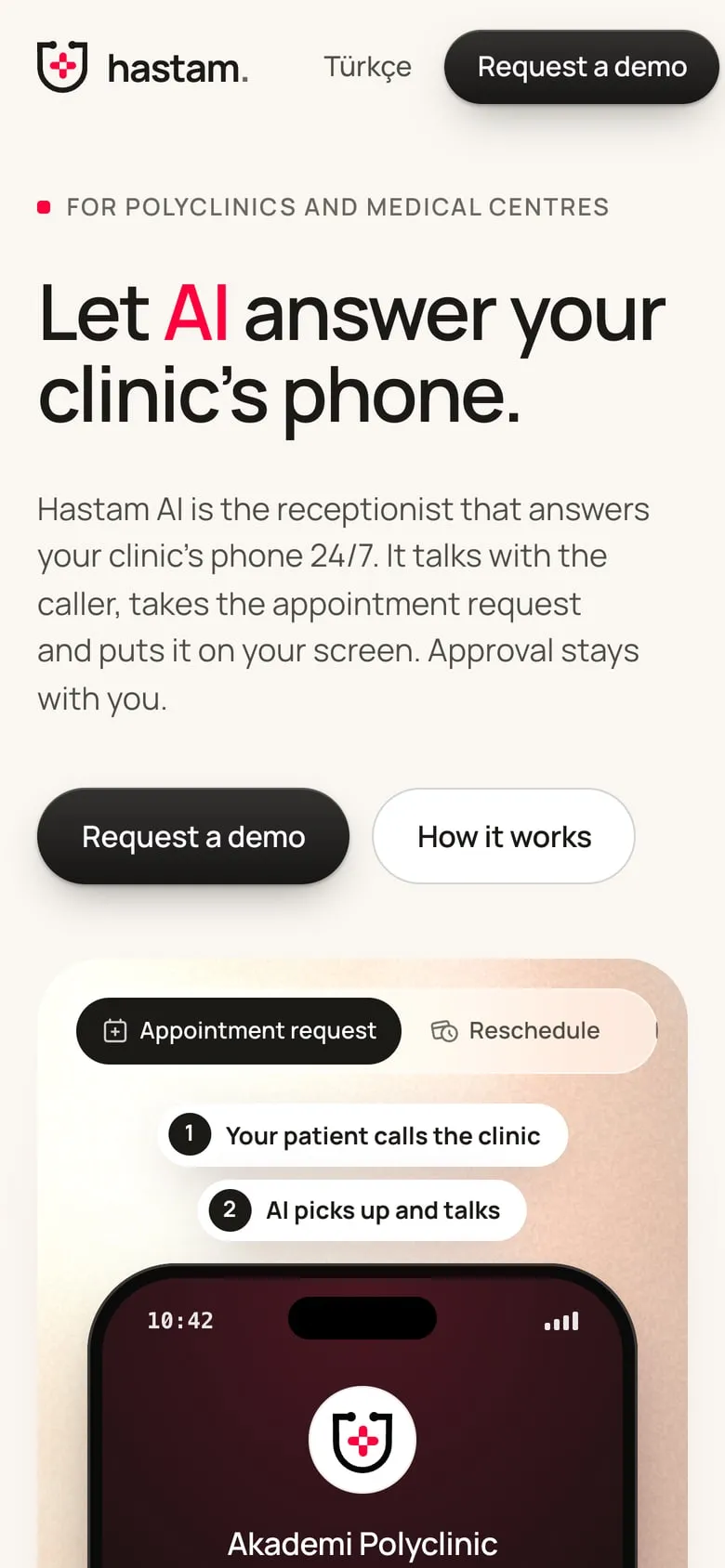 hastam.ai on a phone
